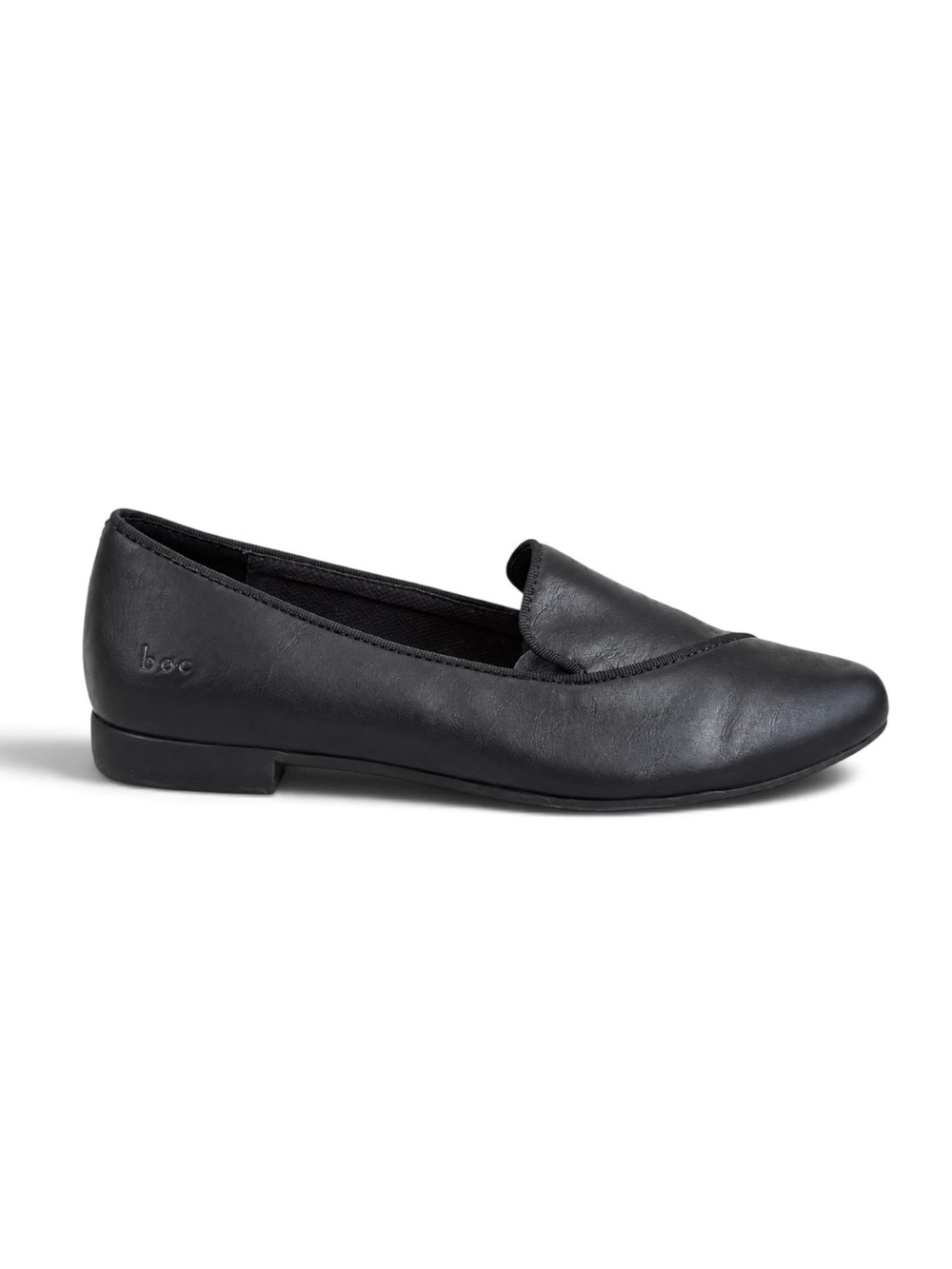b.o.c. Black Leather Pointed Toe Slip On Loafers Comfort Shoes Women’s 9